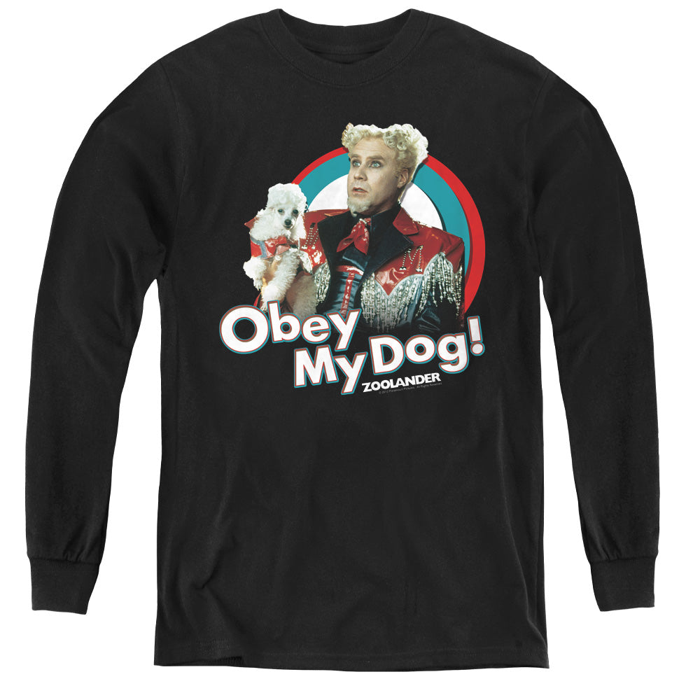 ZOOLANDER/OBEY MY DOG - YOUTH LONG SLEEVE TEE - BLACK