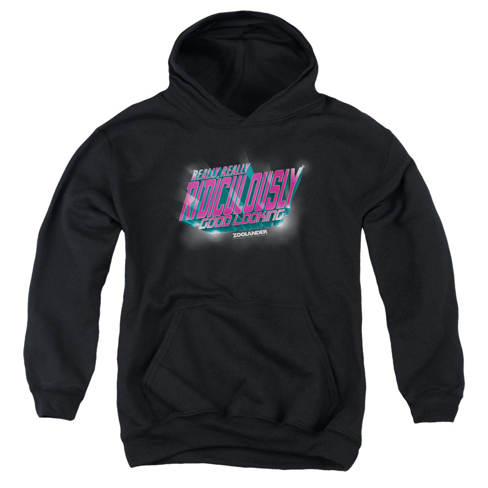 ZOOLANDER/RIDICULOUSLY GOOD LOOKING - YOUTH PULLOVER HOODIE - BLACK
