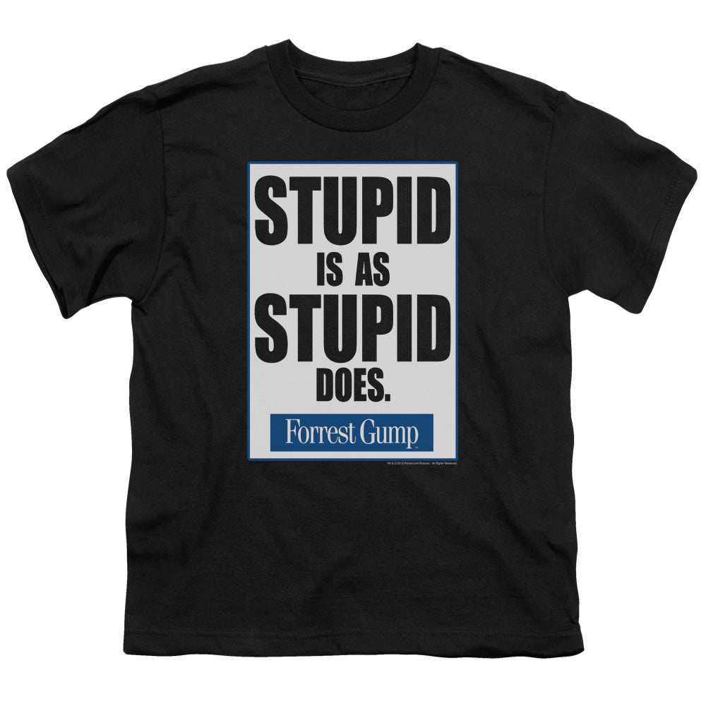 FORREST GUMP/STUPID IS - S/S YOUTH 18/1 - BLACK
