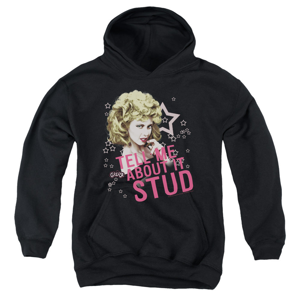 GREASE/TELL ME ABOUT IT STUD - YOUTH PULLOVER HOODIE - BLACK