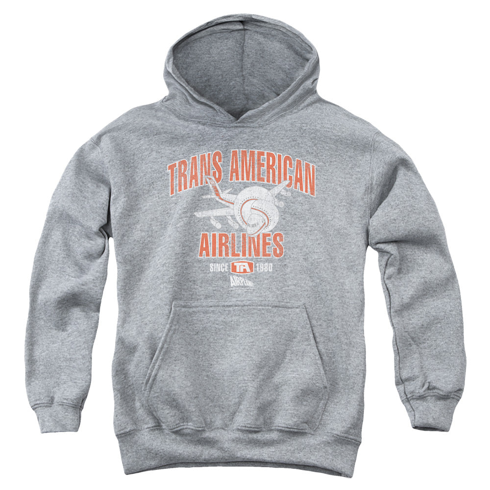 AIRPLANE/TRANS AMERICAN - YOUTH PULLOVER HOODIE - ATHLETIC HEATHER