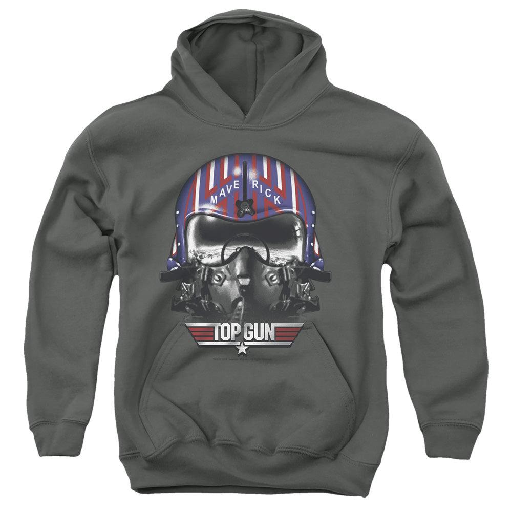 TOP GUN/MAVERICK HELMET - YOUTH PULLOVER HOODIE - CHARCOAL