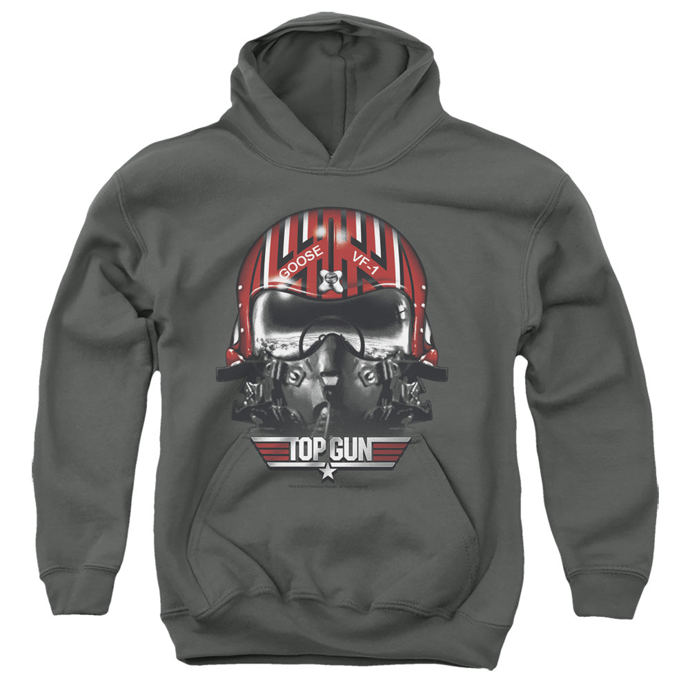 TOP GUN/GOOSE HELMET - YOUTH PULLOVER HOODIE - CHARCOAL