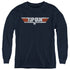 TOP GUN/DISTRESSED LOGO - YOUTH LONG SLEEVE TEE - NAVY