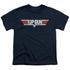 TOP GUN/DISTRESSED LOGO - S/S YOUTH 18/1 - NAVY