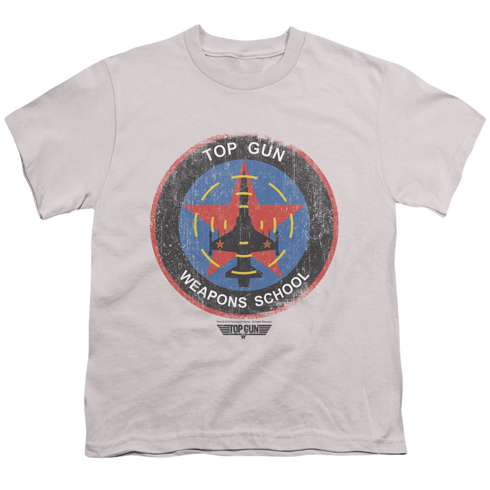 TOP GUN/FLIGHT SCHOOL LOGO - S/S YOUTH 18/1 - SILVER