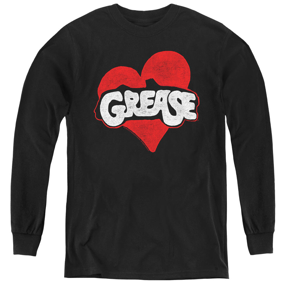GREASE/HEART - YOUTH LONG SLEEVE TEE - BLACK