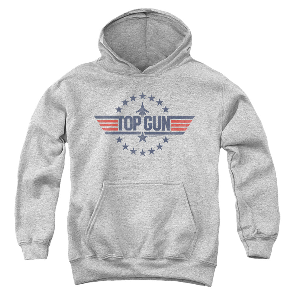 TOP GUN/STAR LOGO - YOUTH PULLOVER HOODIE - ATHLETIC HEATHER