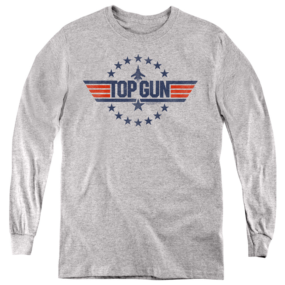 TOP GUN/STAR LOGO - YOUTH LONG SLEEVE TEE - ATHLETIC HEATHER