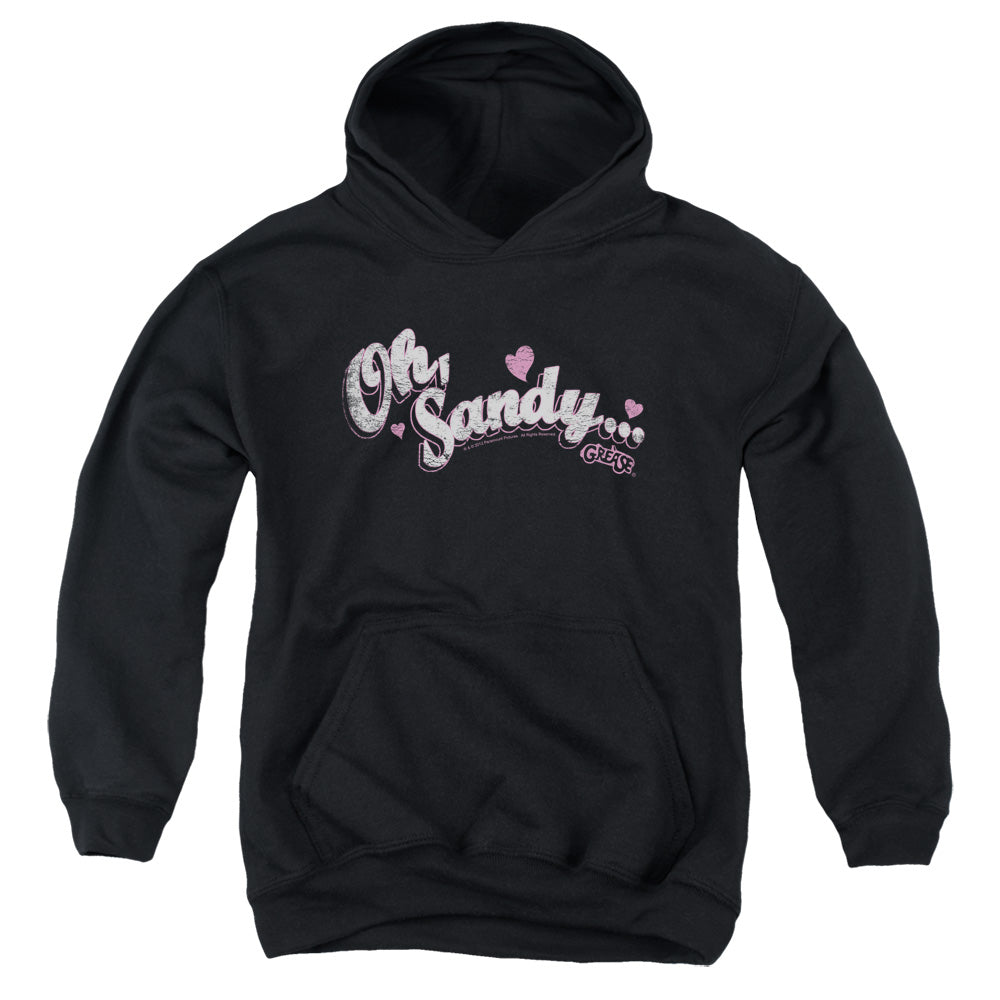GREASE/OH SANDY - YOUTH PULLOVER HOODIE - BLACK