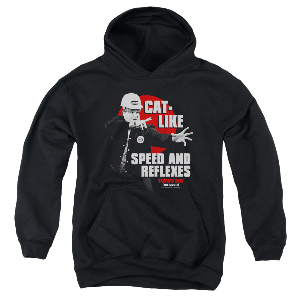 TOMMY BOY/CAT LIKE - YOUTH PULLOVER HOODIE - BLACK