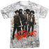WARRIORS/POSE (FRONT/BACK PRINT) -  S/S ADULT POLY CREW - MULTI