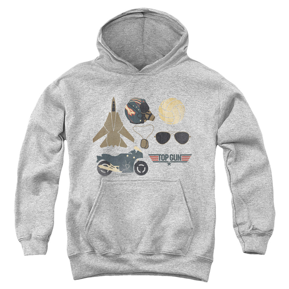 TOP GUN/ITEMS - YOUTH PULLOVER HOODIE - ATHLETIC HEATHER