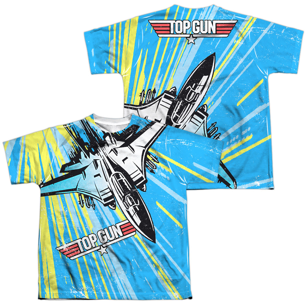 TOP GUN/RAD JET (FRONT/BACK PRINT) - S/S YOUTH POLY CREW - MULTI