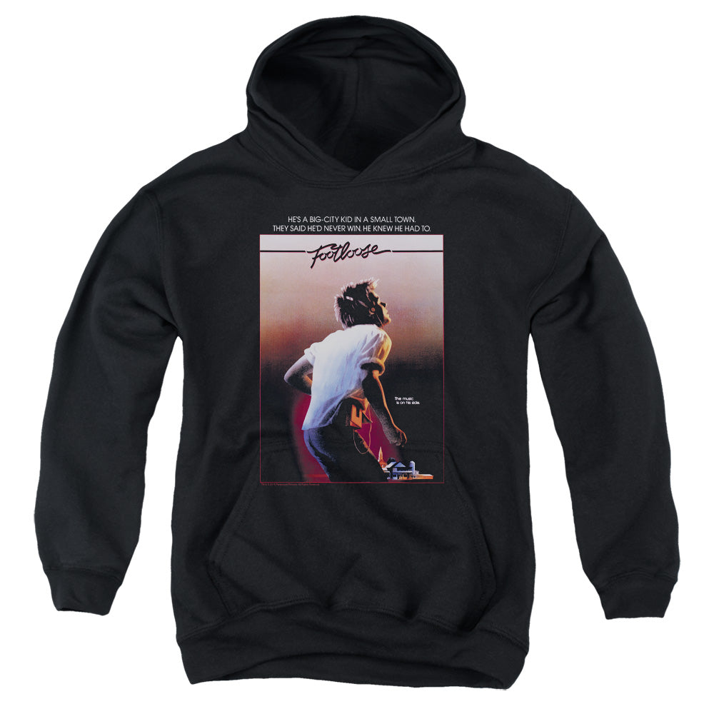 FOOTLOOSE/POSTER - YOUTH PULLOVER HOODIE - BLACK