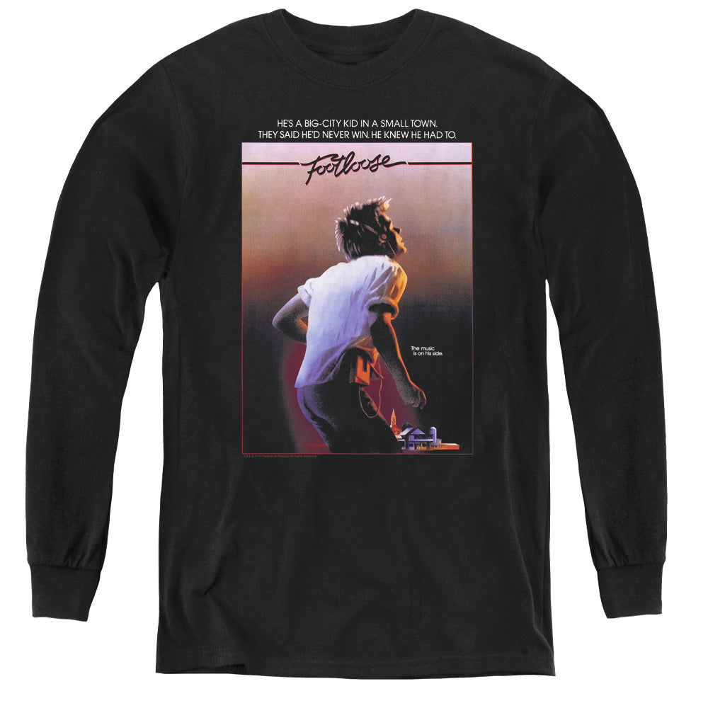 FOOTLOOSE/POSTER - YOUTH LONG SLEEVE TEE - BLACK