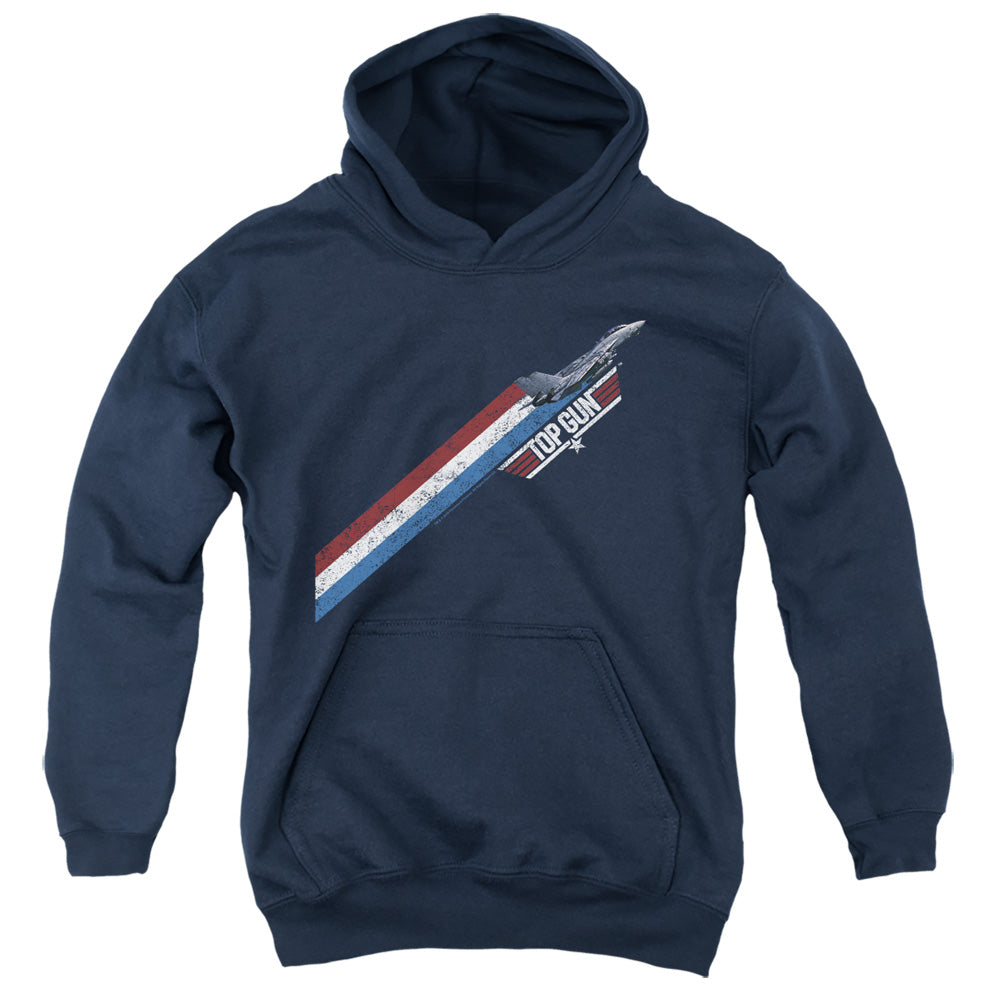 TOP GUN/STRIPES - YOUTH PULLOVER HOODIE - NAVY