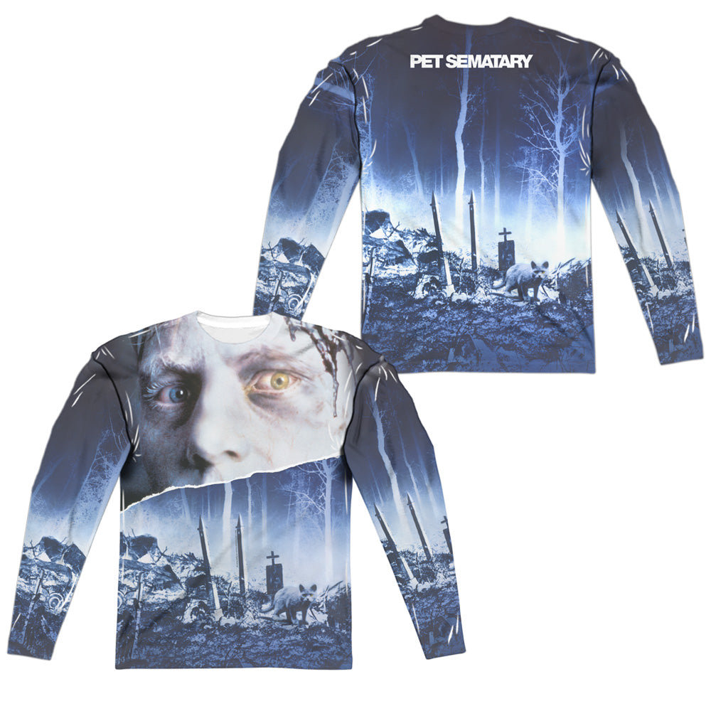 PET SEMATARY/POSTER (FRONT/BACK PRINT) - L/S ADULT POLY CREW  - MULTI