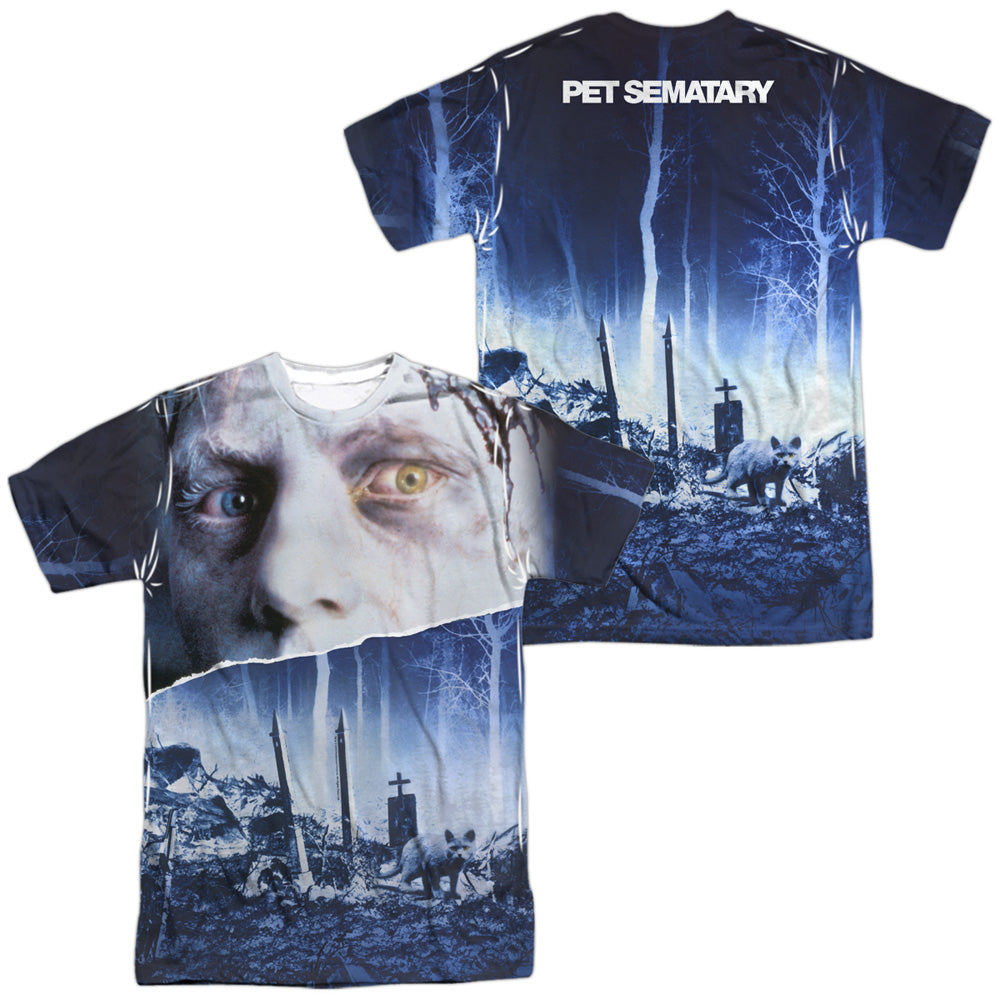 PET SEMATARY/POSTER (FRONT/BACK PRINT) - S/S ADULT POLY CREW - MULTI