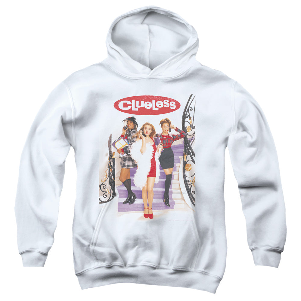 CLUELESS/CLUELESS POSTER - YOUTH PULLOVER HOODIE - WHITE