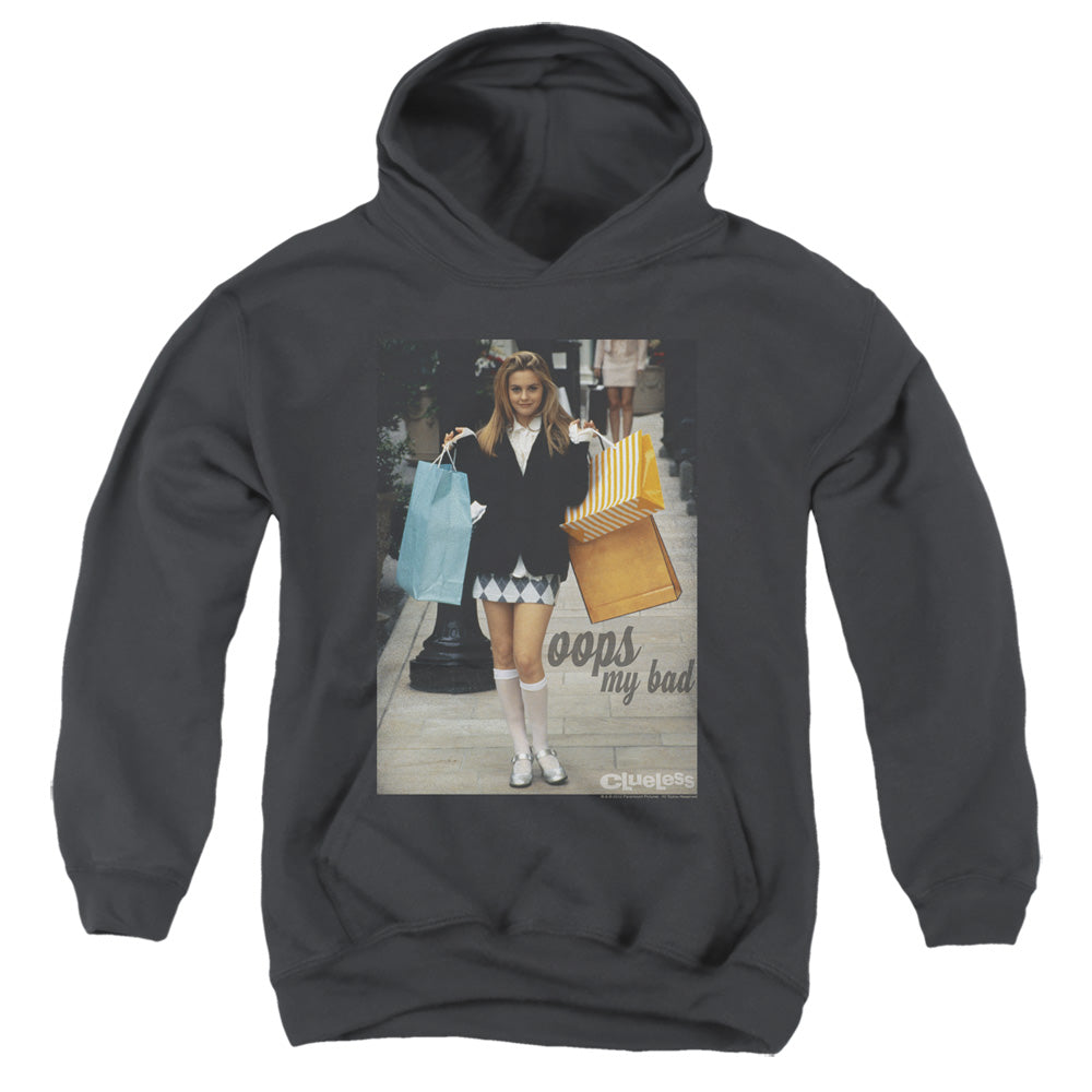 CLUELESS/OOPS MY BAD - YOUTH PULLOVER HOODIE - BLACK