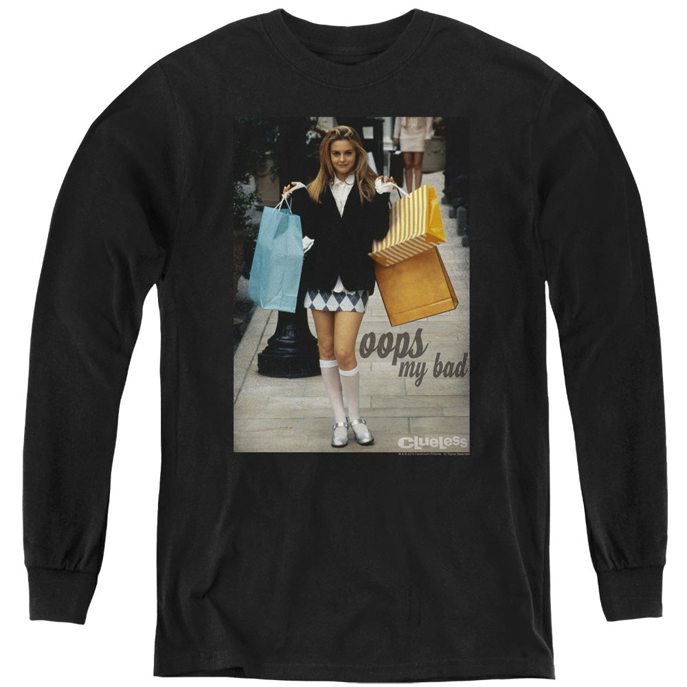 CLUELESS/OOPS MY BAD - YOUTH LONG SLEEVE TEE - BLACK