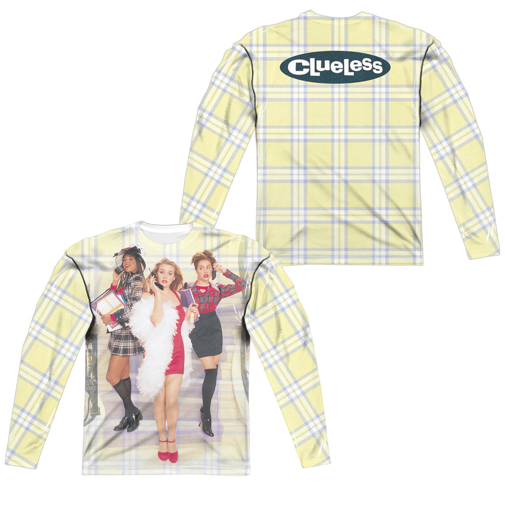 CLUELESS/CLUELESS PLAID (FRONT/BACK PRINT) - L/S ADULT POLY CREW  - MULTI