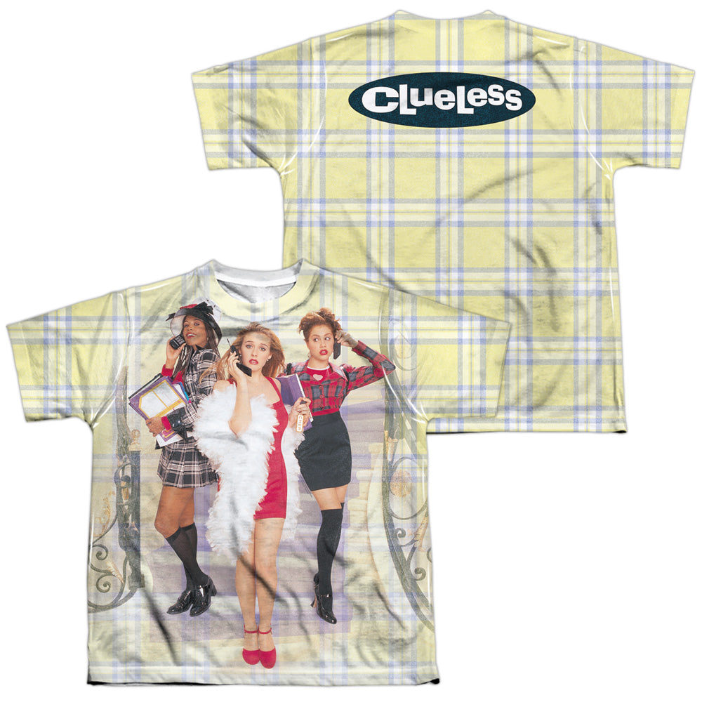 CLUELESS/CLUELESS PLAID (FRONT/BACK PRINT) - S/S YOUTH POLY CREW - MULTI
