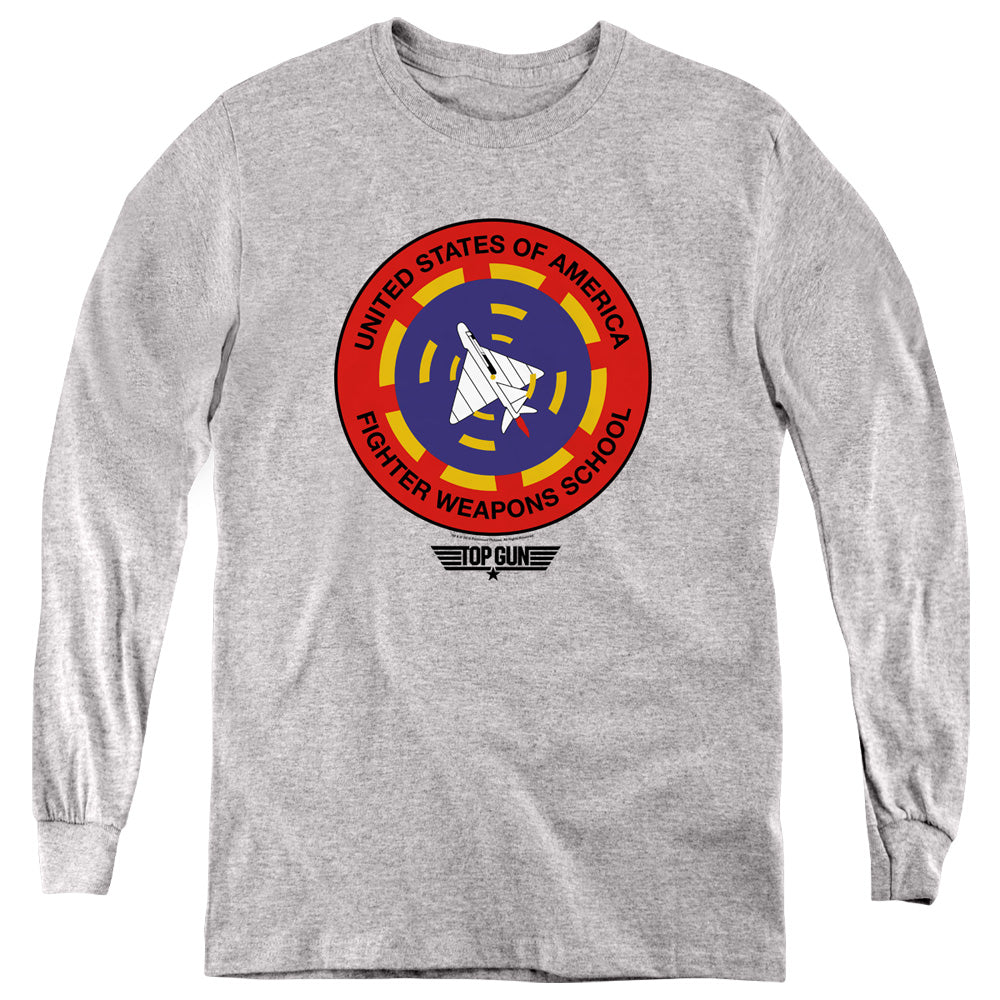 TOP GUN/FIGHTER WEAPONS SCHOOL - YOUTH LONG SLEEVE TEE - ATHLETIC HEATHER