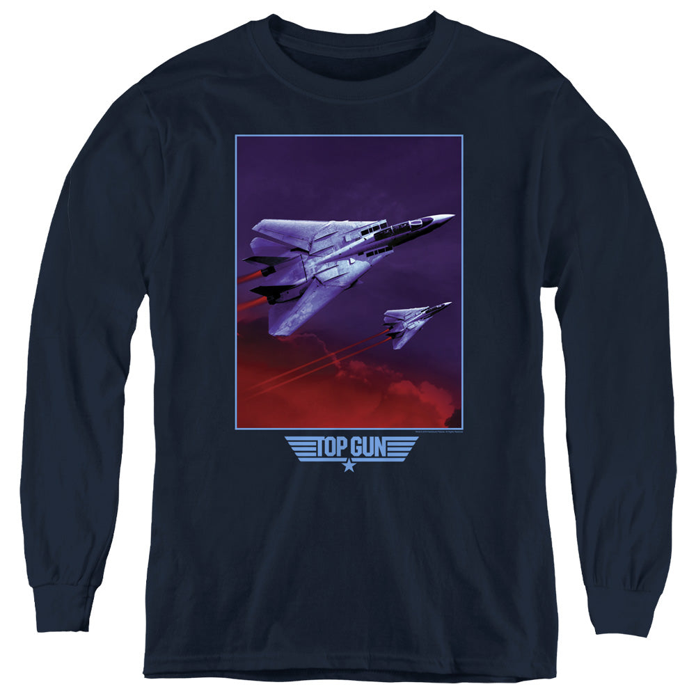 TOP GUN/CLOUDS - YOUTH LONG SLEEVE TEE - NAVY
