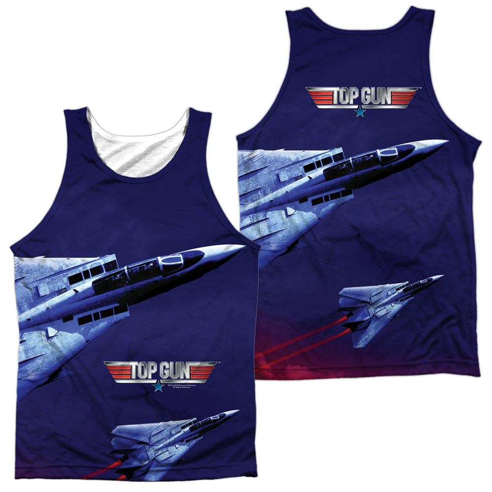 TOP GUN/JETS IN MOTION (FRONT/BACK PRINT) - ADULT POLY TANK TOP - MULTI