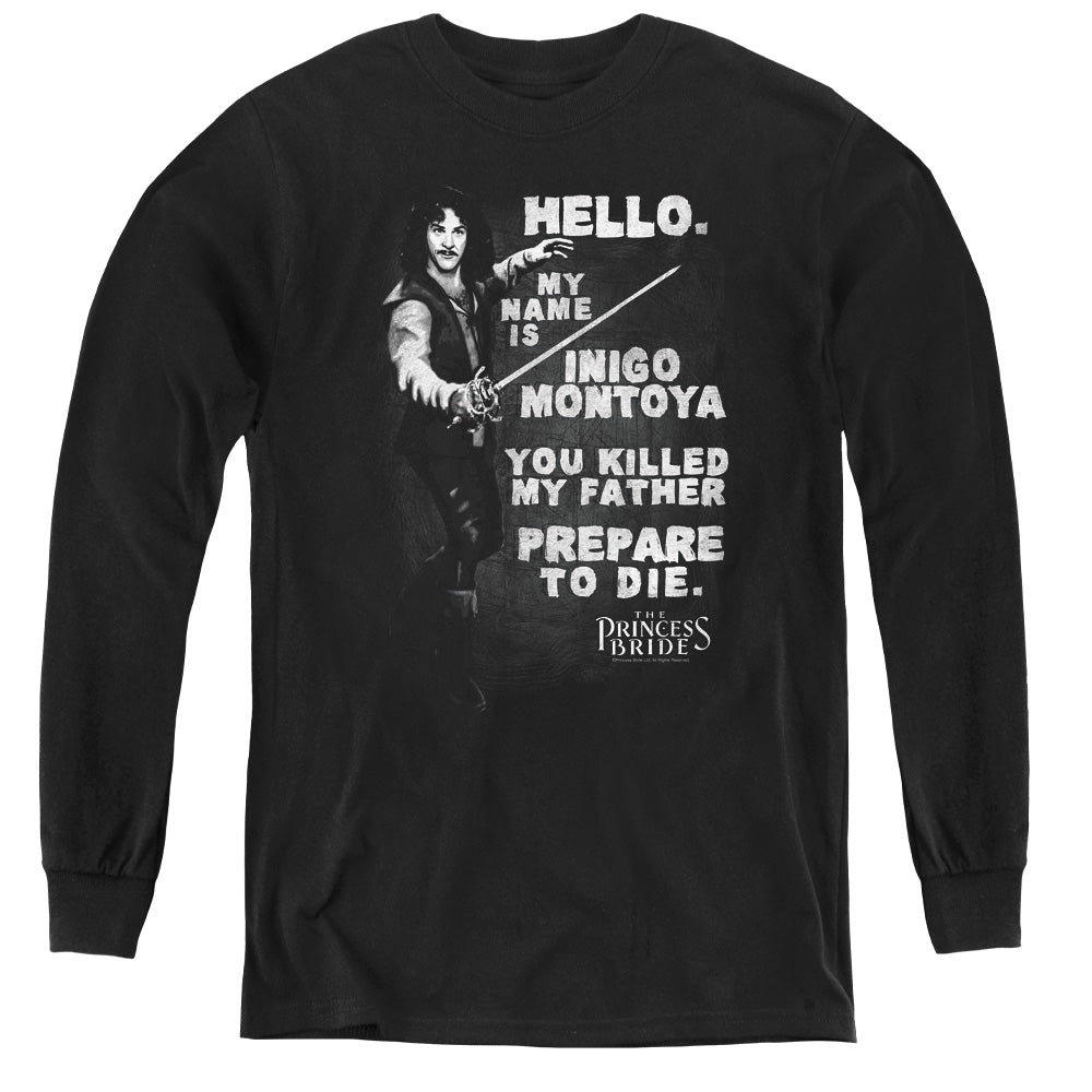 PRINCESS BRIDE/HELLO AGAIN - YOUTH LONG SLEEVE TEE - BLACK