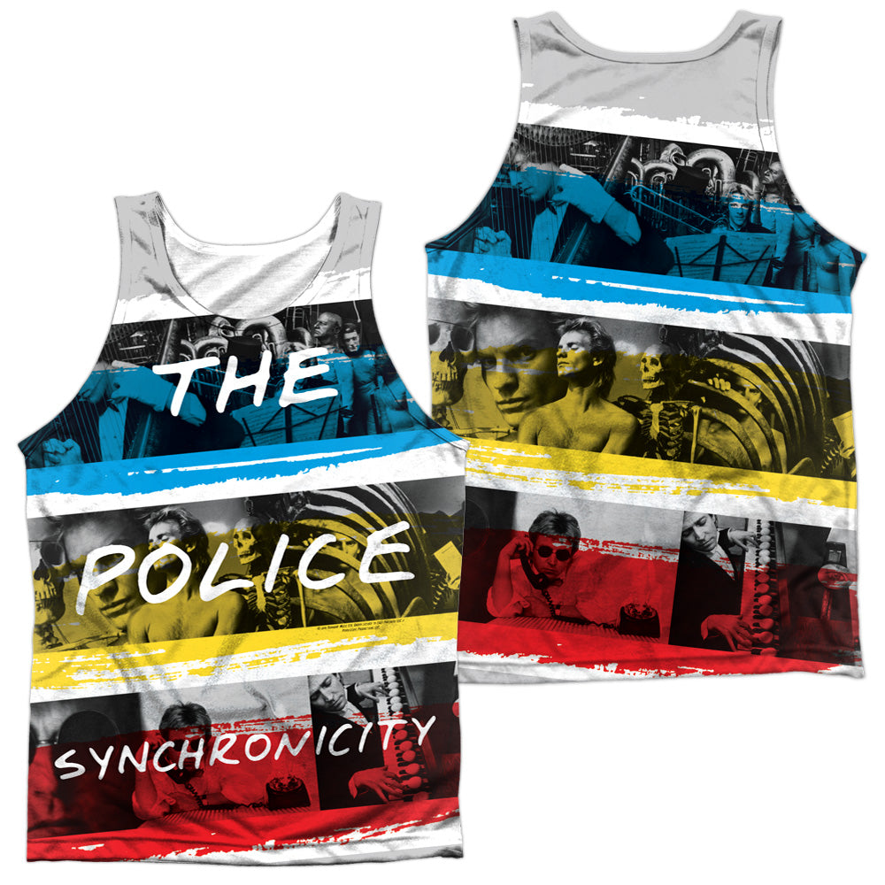 THE POLICE/SYNCHRONICITY (FRONT/BACK PRINT) - ADULT POLY TANK TOP - MULTI