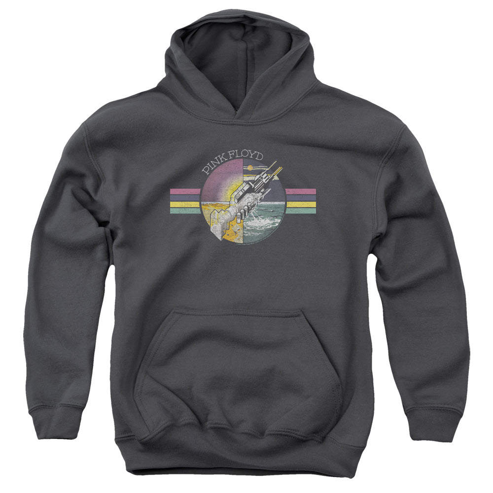 PINK FLOYD/WELCOME TO THE MACHINE - YOUTH PULLOVER HOODIE - CHARCOAL