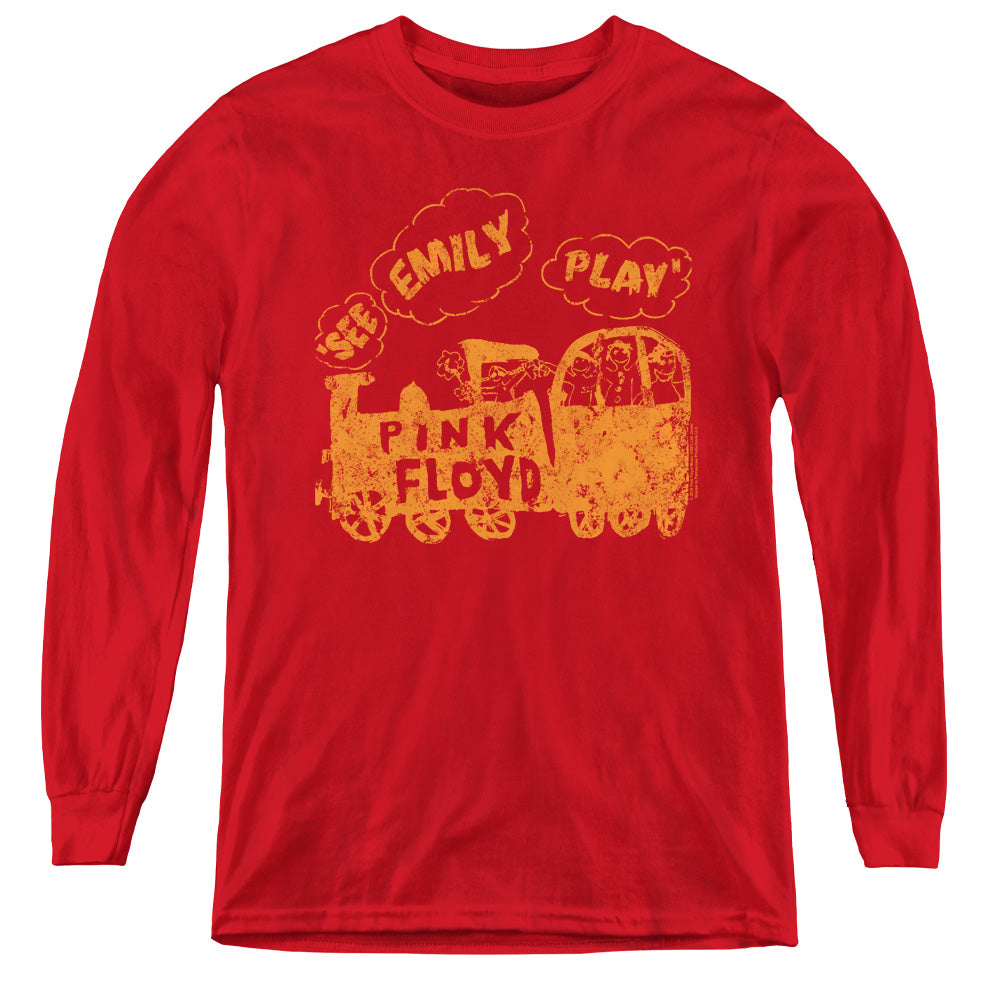 PINK FLOYD/SEE EMILY PLAY - YOUTH LONG SLEEVE TEE - RED