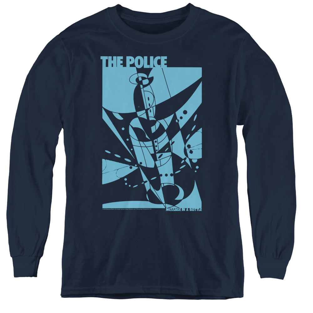 THE POLICE/MESSAGE IN A BOTTLE - YOUTH LONG SLEEVE TEE - NAVY