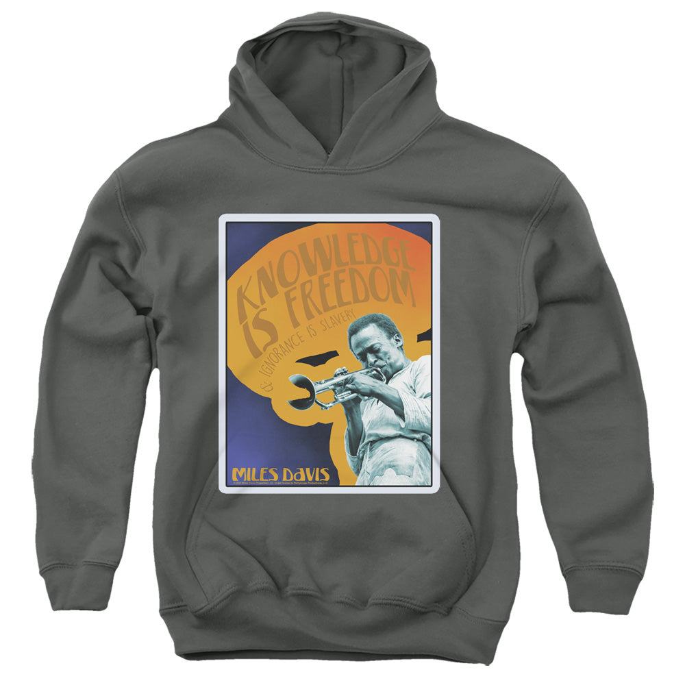MILES DAVIS/KNOWLEDGE AND IGNORANCE - YOUTH PULLOVER HOODIE - CHARCOAL