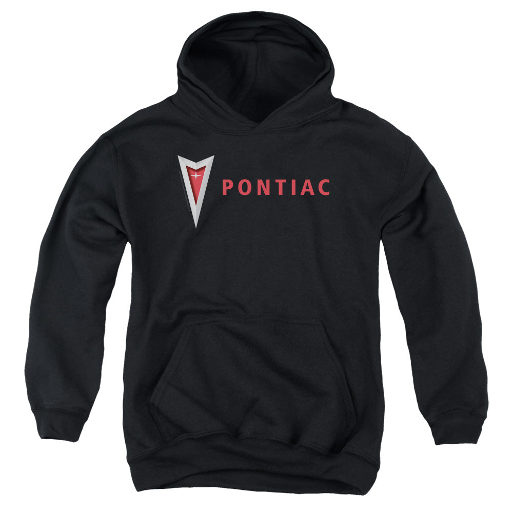 PONTIAC/MODERN PONTIAC ARROWHEAD - YOUTH PULLOVER HOODIE - BLACK