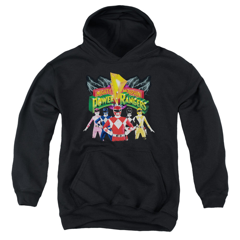 POWER RANGERS/RANGERS UNITE - YOUTH PULLOVER HOODIE - BLACK