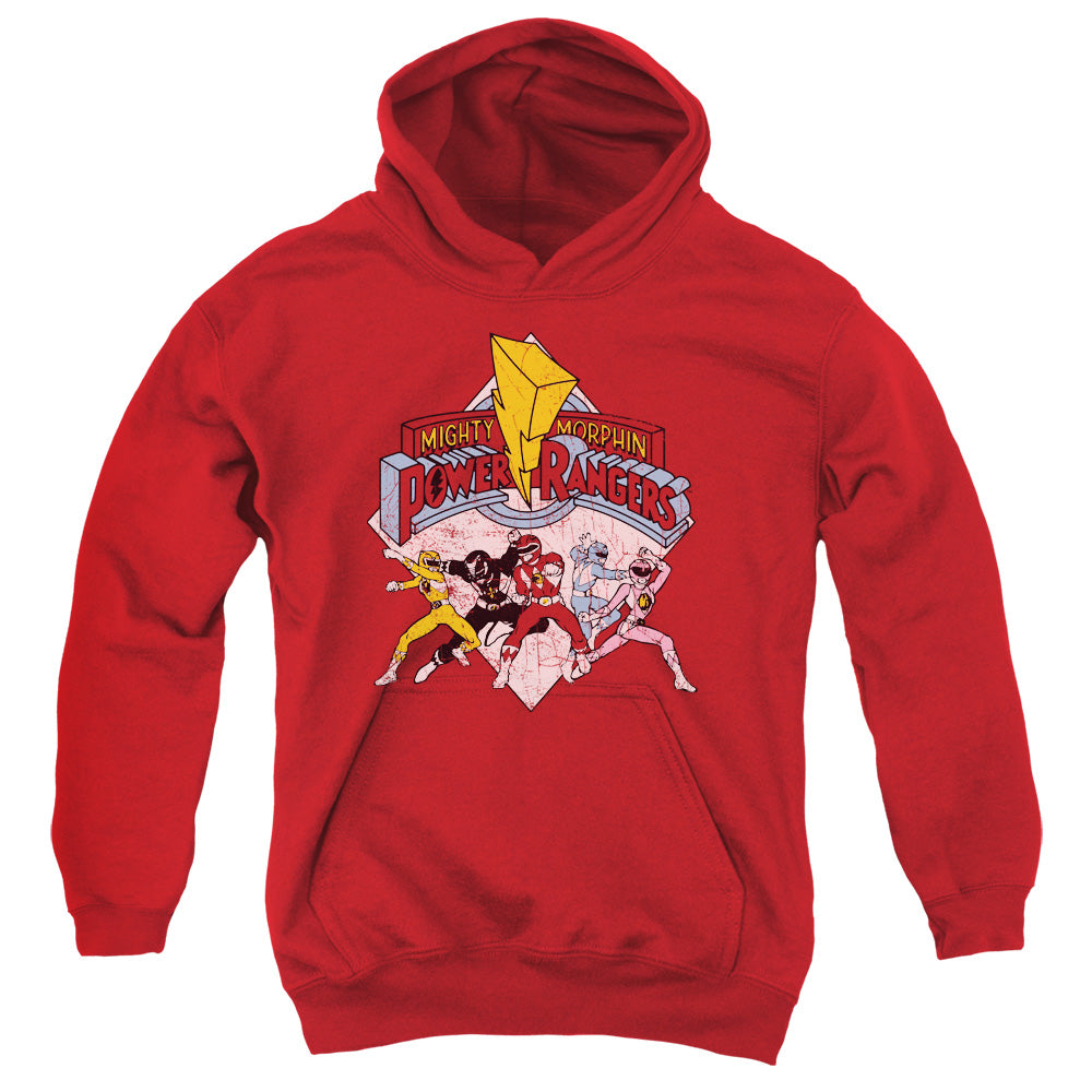POWER RANGERS/RETRO RANGERS - YOUTH PULLOVER HOODIE - RED