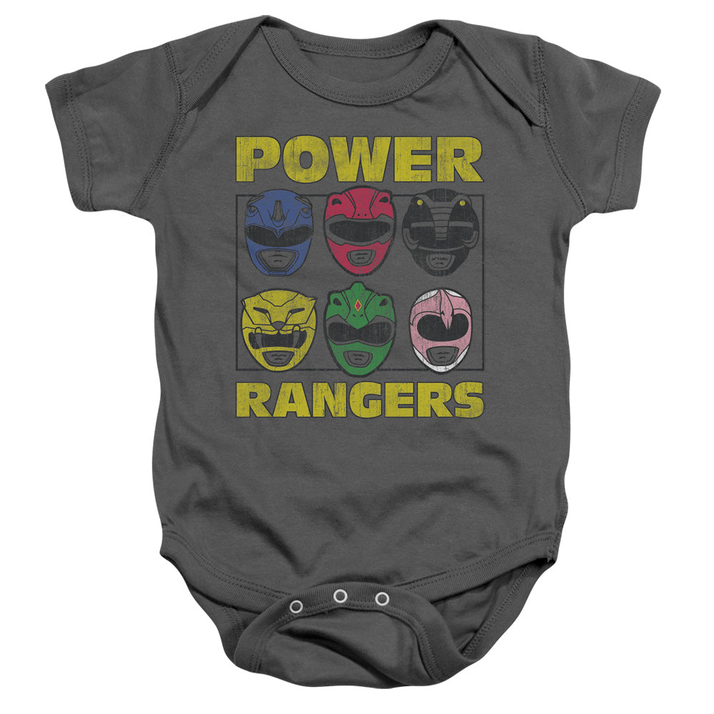 POWER RANGERS/RANGER HEADS - INFANT SNAPSUIT - CHARCOAL