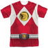 POWER RANGERS/RED RANGER EMBLEM (FRONT/BACK PRINT) - S/S ADULT POLY CREW - MULTI