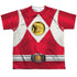 POWER RANGERS/RED RANGER EMBLEM (FRONT/BACK PRINT) - S/S YOUTH POLY CREW - MULTI