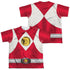 POWER RANGERS/RED RANGER EMBLEM (FRONT/BACK PRINT) - S/S YOUTH POLY CREW - MULTI