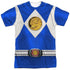POWER RANGERS/BLUE RANGER EMBLEM (FRONT/BACK PRINT) - S/S ADULT POLY CREW - MULTI
