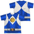 POWER RANGERS/BLUE RANGER EMBLEM (FRONT/BACK PRINT) - S/S YOUTH POLY CREW - MULTI