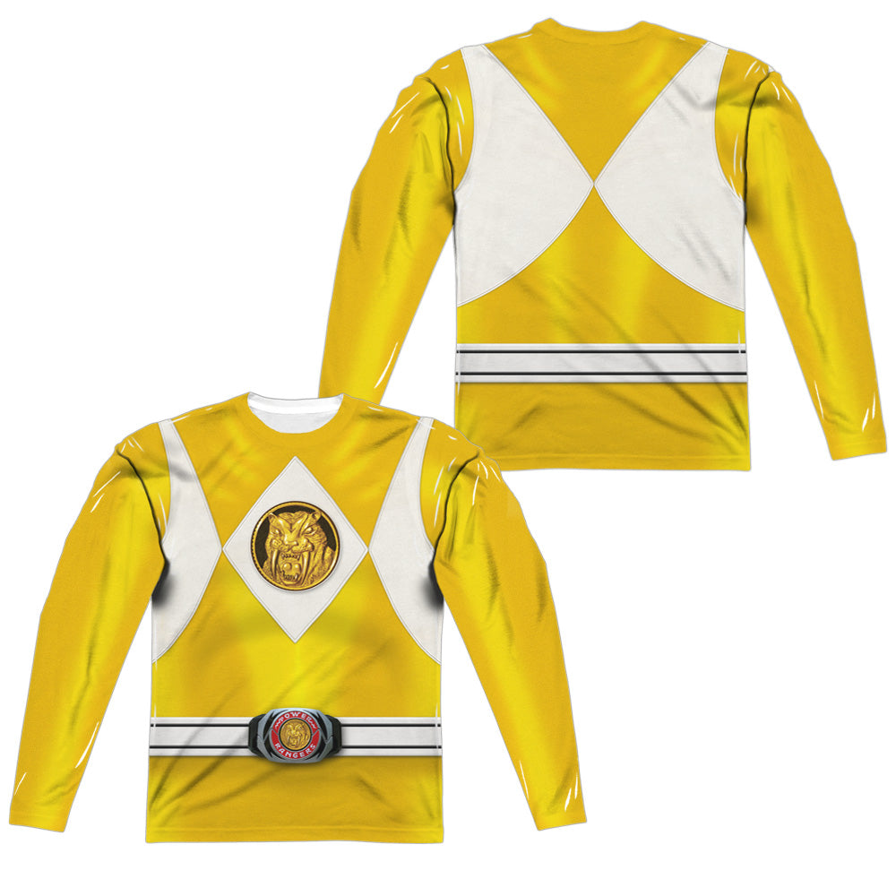 POWER RANGERS/YELLOW RANGER EMBLEM (FRONT/BACK PRINT) - L/S ADULT POLY CREW  - MULTI
