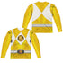 POWER RANGERS/YELLOW RANGER EMBLEM (FRONT/BACK PRINT) - L/S ADULT POLY CREW  - MULTI