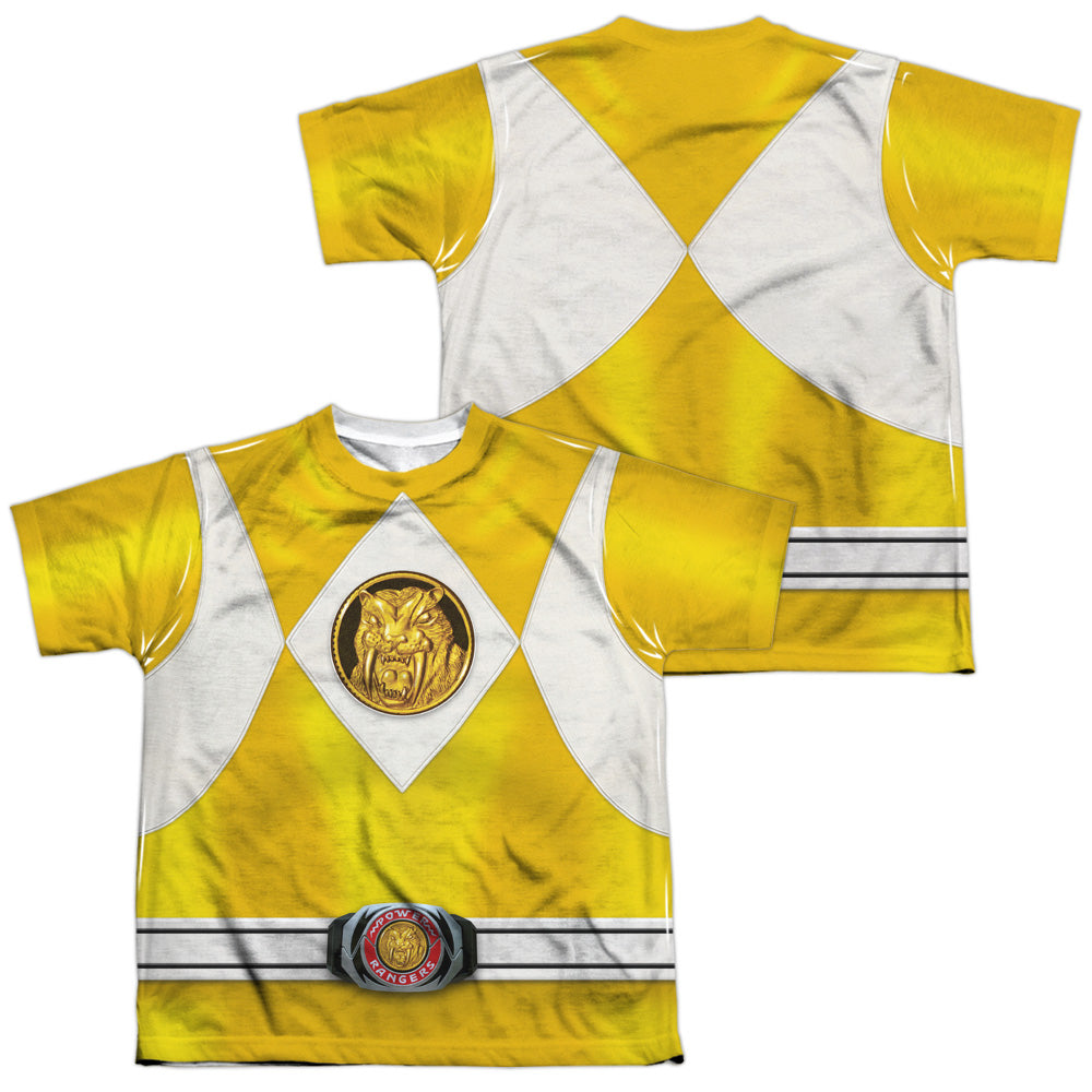 POWER RANGERS/YELLOW RANGER EMBLEM (FRONT/BACK PRINT) - S/S YOUTH POLY CREW - MULTI