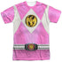 POWER RANGERS/PINK RANGER EMBLEM (FRONT/BACK PRINT) - S/S ADULT POLY CREW - MULTI